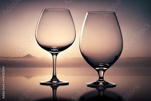 Wine glasses on a neutral background