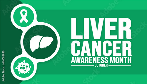 October is Liver Cancer Awareness Month background template use to background, banner, placard, card, and poster design. holiday concept with text inscription and standard color. vector illustration.