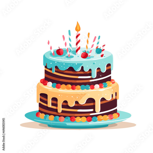 birthday decoration cake sticker and party element