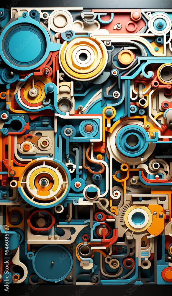 Colorful geometric background with circles. AI generated Colorful geometric background with circles. AI generated