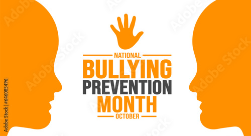 October is National Bullying Prevention Month background template use to background, banner, placard, card, and poster design. holiday concept with text inscription and standard color. vector