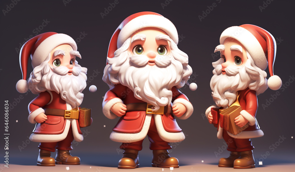 Funny fat Santa claus card in christmas concept. AI generated Funny fat Santa claus card in christmas concept. AI generated
