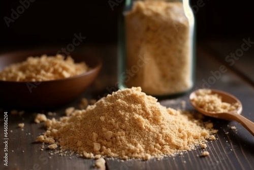homemade crunchy bread crumbs for culinary purposes. Generative AI