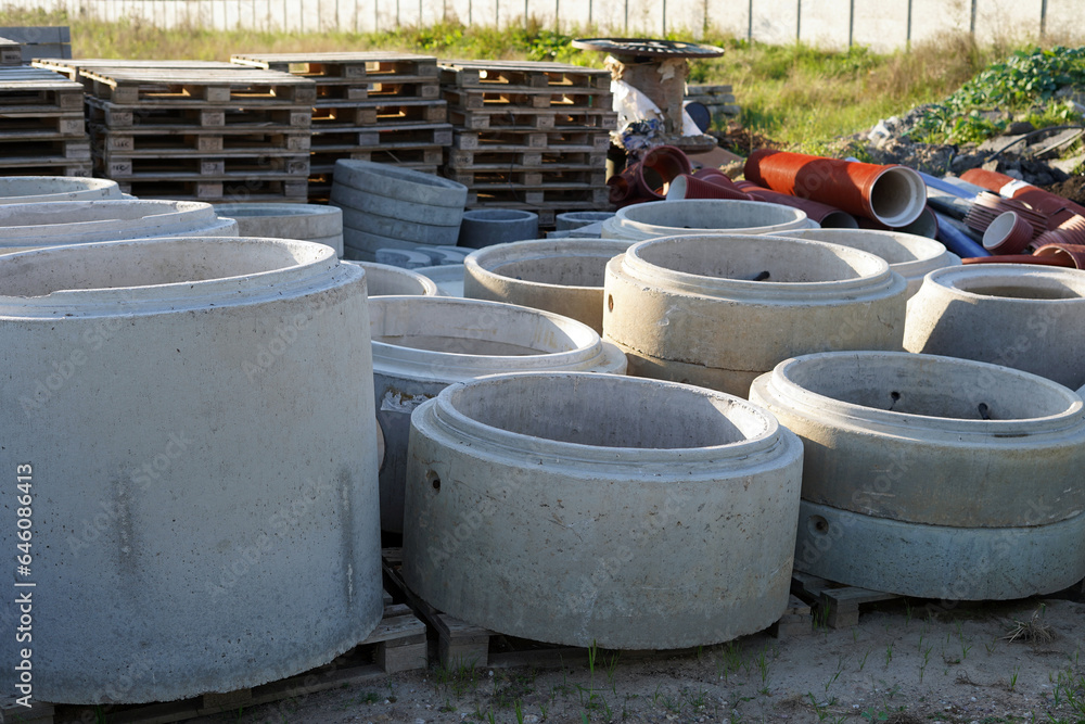 Building material leveled on the plot. Building material leveled on the plot.