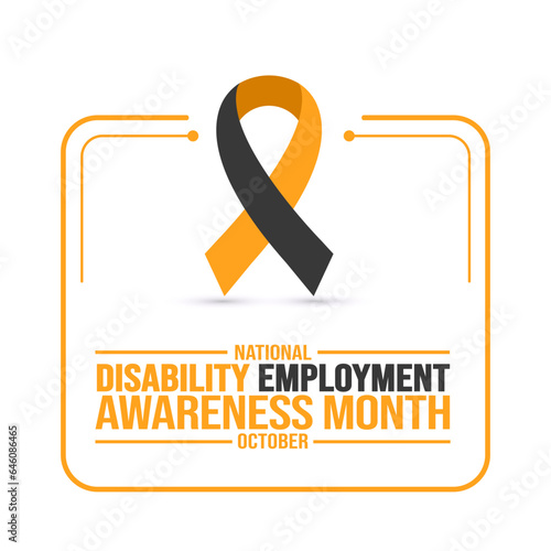 October is National Disability Employment Awareness Month background template use to background, banner, placard, card, and poster design. holiday concept with text inscription and standard color.