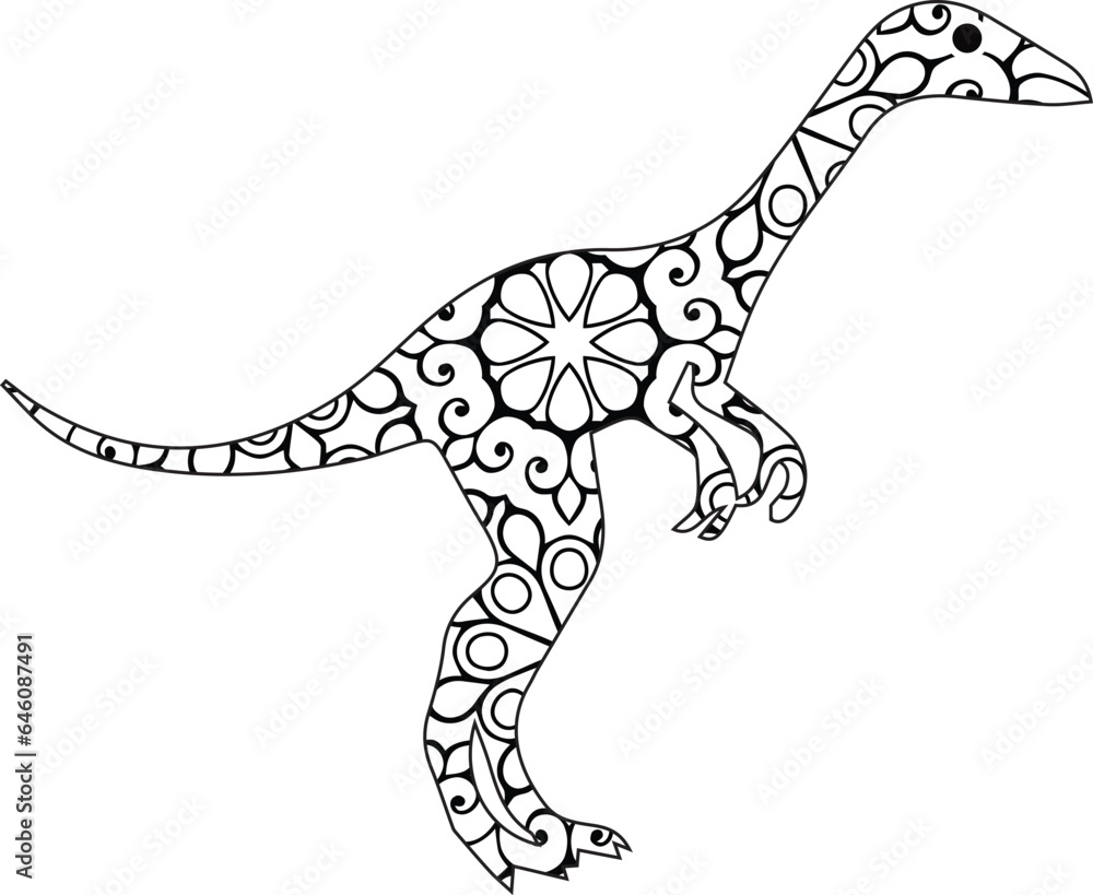 Fototapeta premium dinosaur coloring page for kids