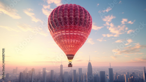 hot air balloon blowing in the sky  with generative ai