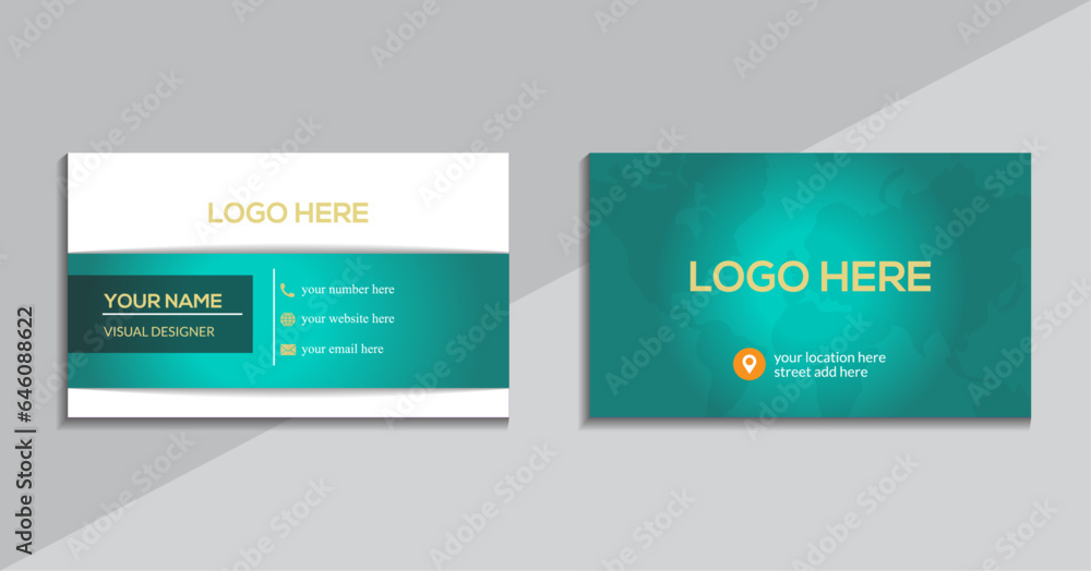 Modern business card template with flat user interface vector design and illustration.
