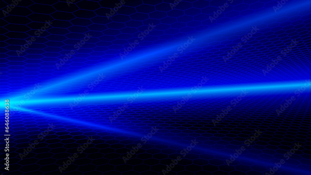 dark hexagon grid background with blue light, techno background vector dark hexagon grid background with blue light, techno background vector