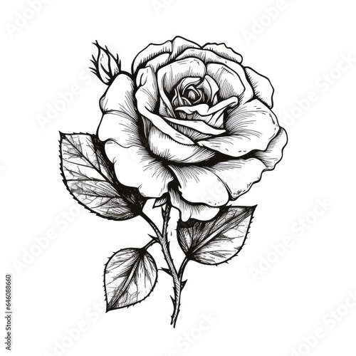 black and white rose #646088660