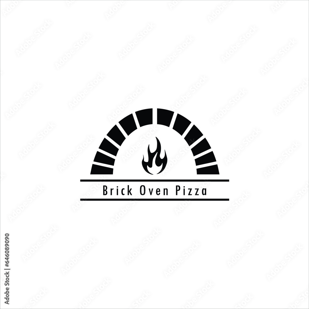 Brick oven pizza logo icon Brick oven pizza logo icon