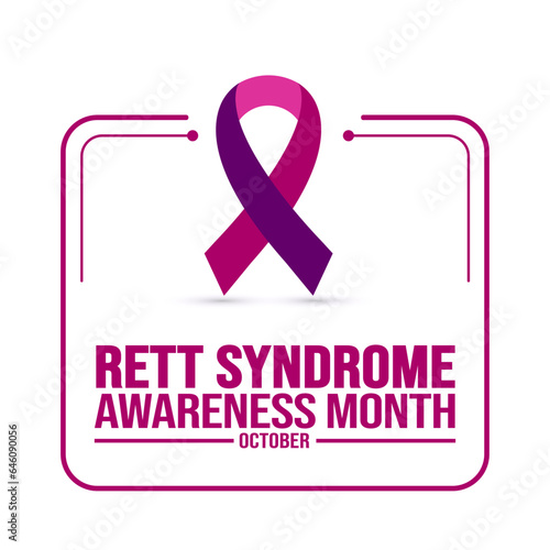 October is Rett Syndrome Awareness Month background template use to background, banner, placard, card, and poster design. holiday concept with text inscription and standard color. vector illustration.