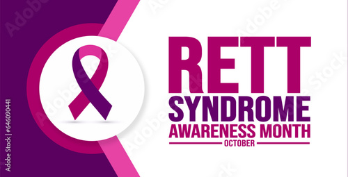 October is Rett Syndrome Awareness Month background template use to background, banner, placard, card, and poster design. holiday concept with text inscription and standard color. vector illustration.