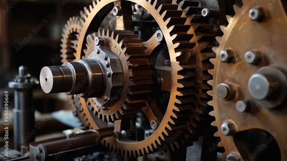 Large cog wheels in the motor. Large cog wheels in the motor.