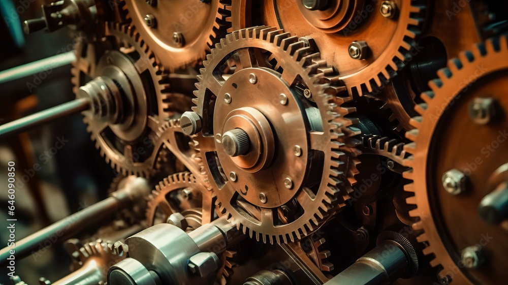 Large cog wheels in the motor.