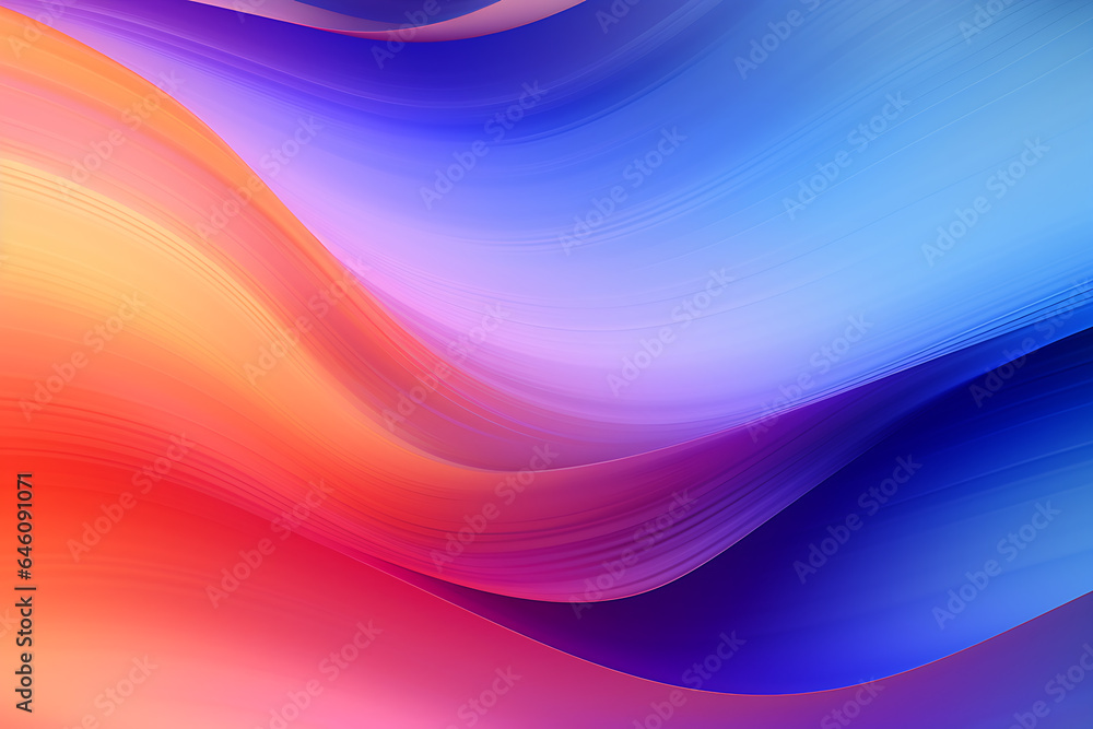 Obraz premium AI Generated, multi-colored abstract background, smooth lines, waves, rainbow color,