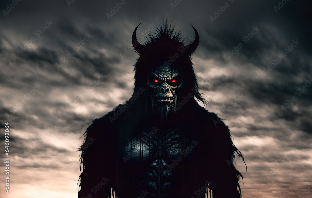 Naklejka premium Scary monster. Halloween concept.