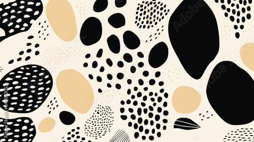 Abstract organic shapes of flower patterns, minimalistic background with abstract shapes, 2D vector illustration.