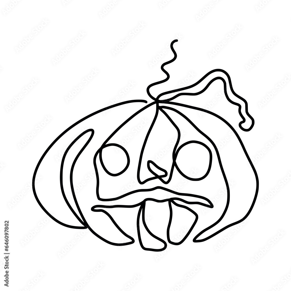 Vector minimalistic Halloween pumpkin Vector minimalistic Halloween pumpkin