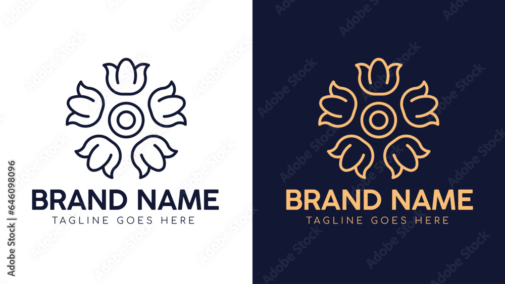 Floral ornament logo design abstract logo with two different color and vector design Floral ornament logo design abstract logo with two different color and vector design