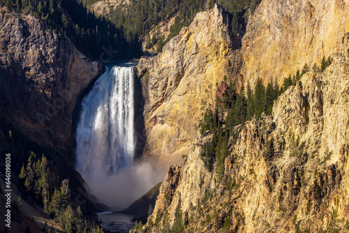 Scenic Yellowstone Falls Landscape in Yellowstone National Park Wyoming