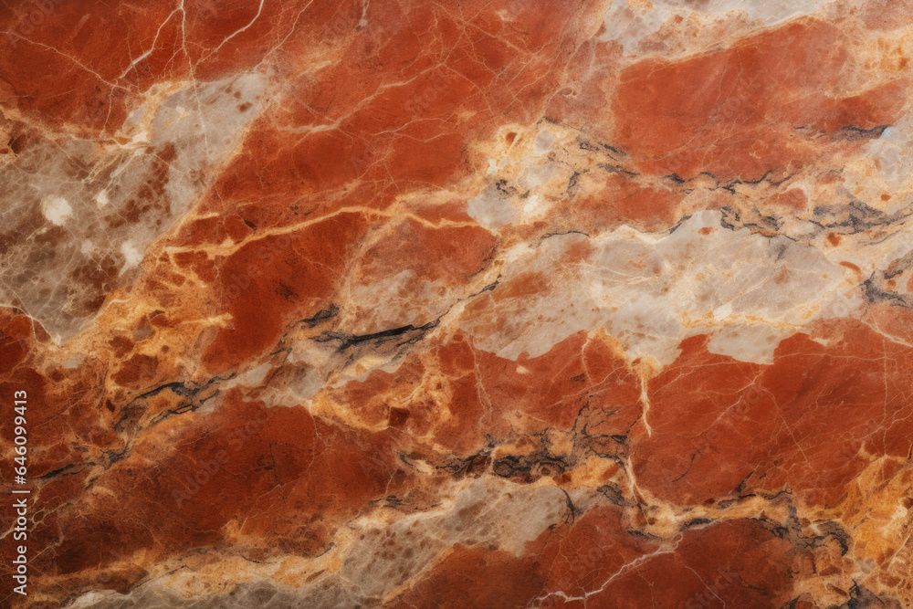 Orange Red Tan Marbling on Marble Surface - Modern Design, Generative AI