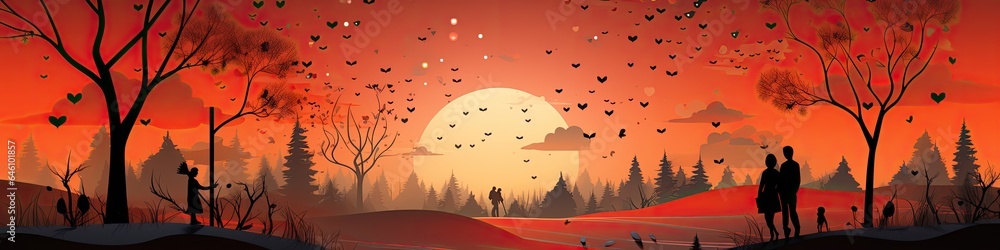 Fototapeta premium Happy Valentine's Day banner