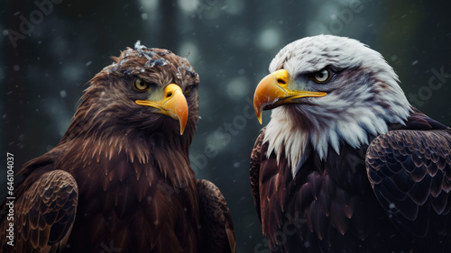 Majestic American Eagles  Dazzling Close-Up of Two Iconic Birds in their Natural Habitat  AI Generated 8K