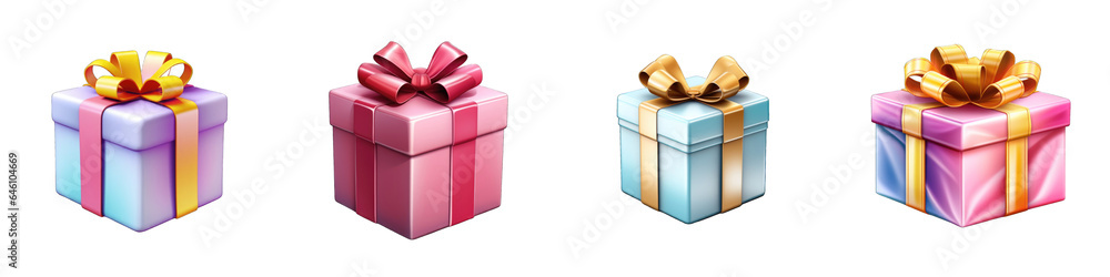 Fototapeta premium Birthday Present clipart collection, vector, icons isolated on transparent background