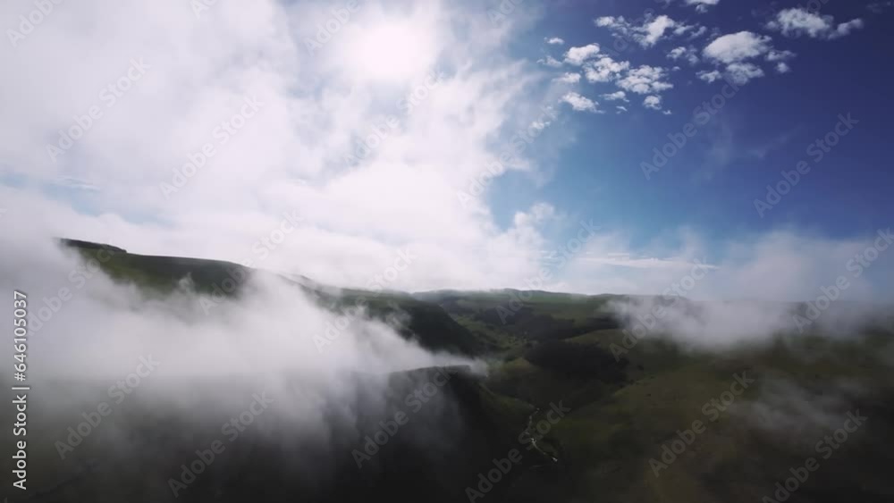 Real flight in the clouds first-person view from the cockpit. Cloud surfing in sunny weather. Aerial view flying through the clouds Real flight in the clouds first-person view from the cockpit. Cloud surfing in sunny weather. Aerial view flying through the clouds