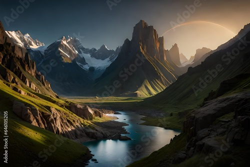 landscape with lake and mountains © sharoz arts 