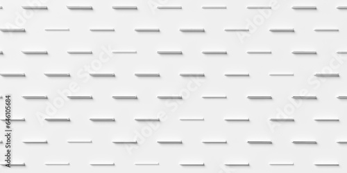 Interrupted lines of small cube blocks geometrical white background wallpaper banner pattern