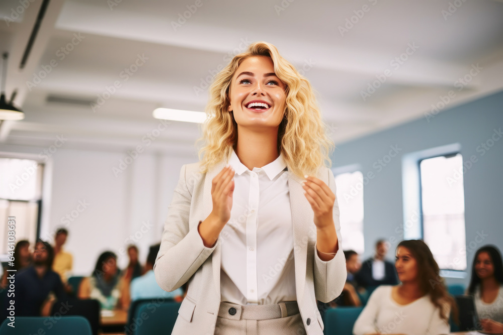 women clapping after presentation women clapping after presentation