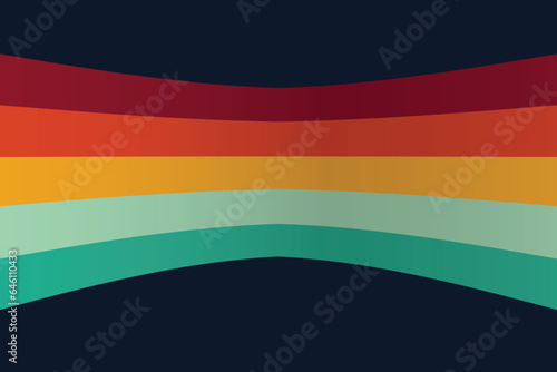 Retro background, Abstract background of rainbow groovy Wavy Line design Hippie Retro style.