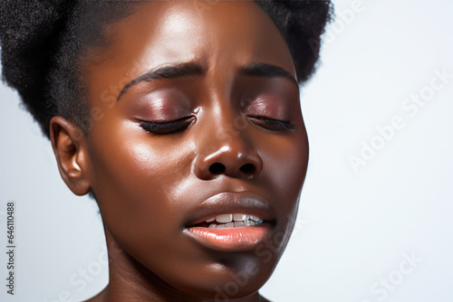 portrait or a stressful upset black women