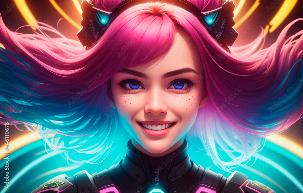 Portrait of a beautiful young woman with bright make-up. Portrait of a beautiful young woman with bright make-up.
