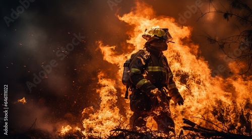 fireman working with fire, fireman doing his work, fireman on fire background