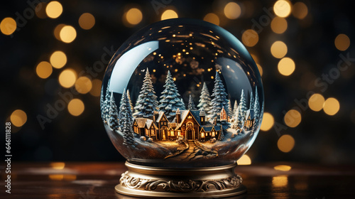 Magic snow ball with a Christmas scene inside