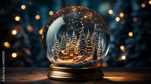 Magic snow ball with a Christmas scene inside