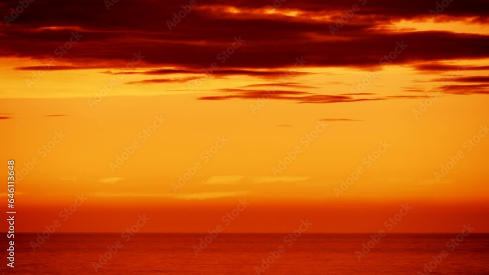 Time lapse of sunrise over sea. Sun rising over coast. Coastal landscape in Spain.
