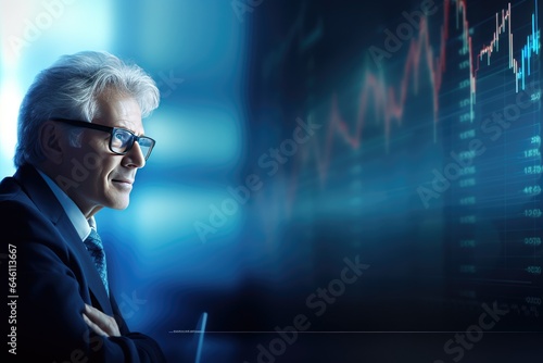 Portrait of a professional financial analyst in the modern digital world © YouraPechkin