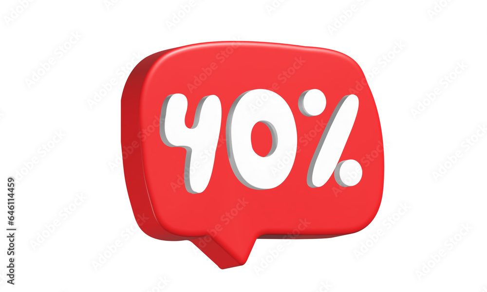 40 % offer. Seasonal discount. 3d render. Sale concept 40 % offer. Seasonal discount. 3d render. Sale concept
