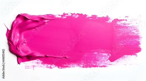 Isolated magenta Brush Stroke on a white Background. Acrylic Paint Texture with Copy Space 