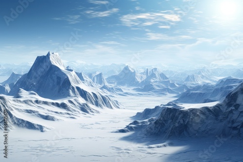 Wallpaper Mural Majestic alpine peaks, white snow, and clear skies in scenic panorama Torontodigital.ca