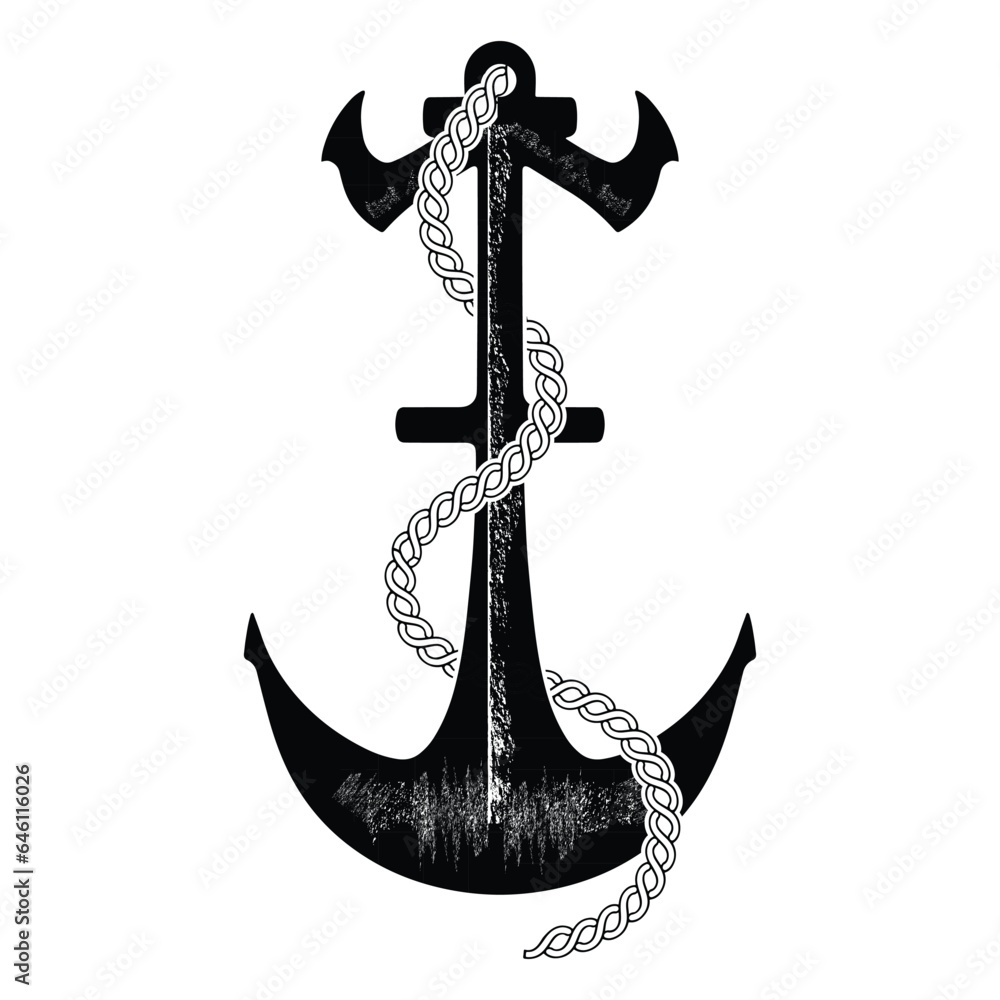 Nautical anchor vector, anchor vector illustration, Vintage anchor