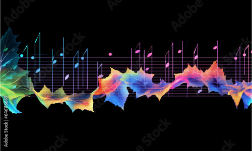 Symphony 植物と音楽を美しい色彩で組み合わせた造形.