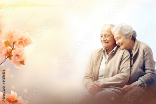 Romantic photo, a couple of pensioners in love