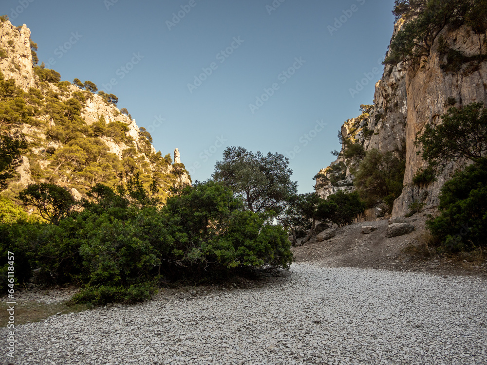 Path in the National Park of the Calanques near Cassis in south of France