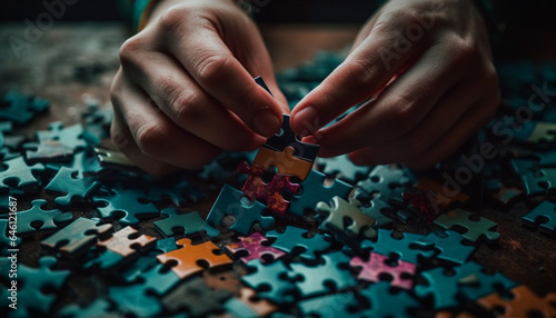 Teamwork and creativity lead to success in jigsaw puzzle solution generated by AI