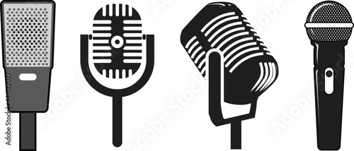 Fototapeta Naklejka Na Ścianę i Meble -  Set of Microphone vector icon